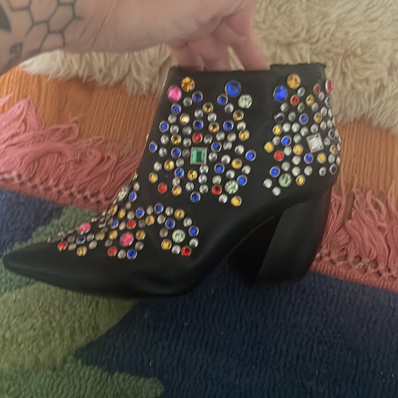 Jeffrey Campbell bejeweled booties sz 5 super comfy - Picture 4 of 9